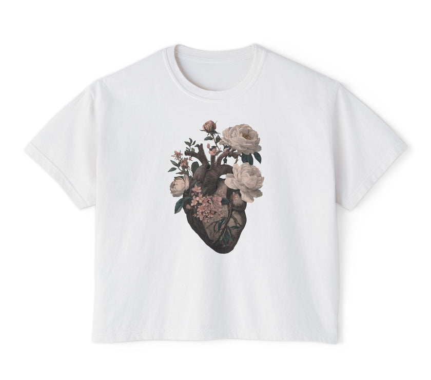 Floral Heart Boxy Tee