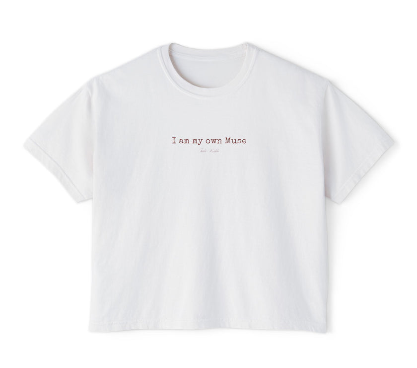 Frida Kahlo Tee | “I am my own muse” Feminine Quote Cropped T-Shirt
