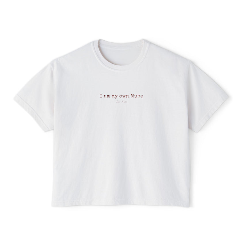Frida Kahlo Tee | “I am my own muse” Feminine Quote Cropped T-Shirt