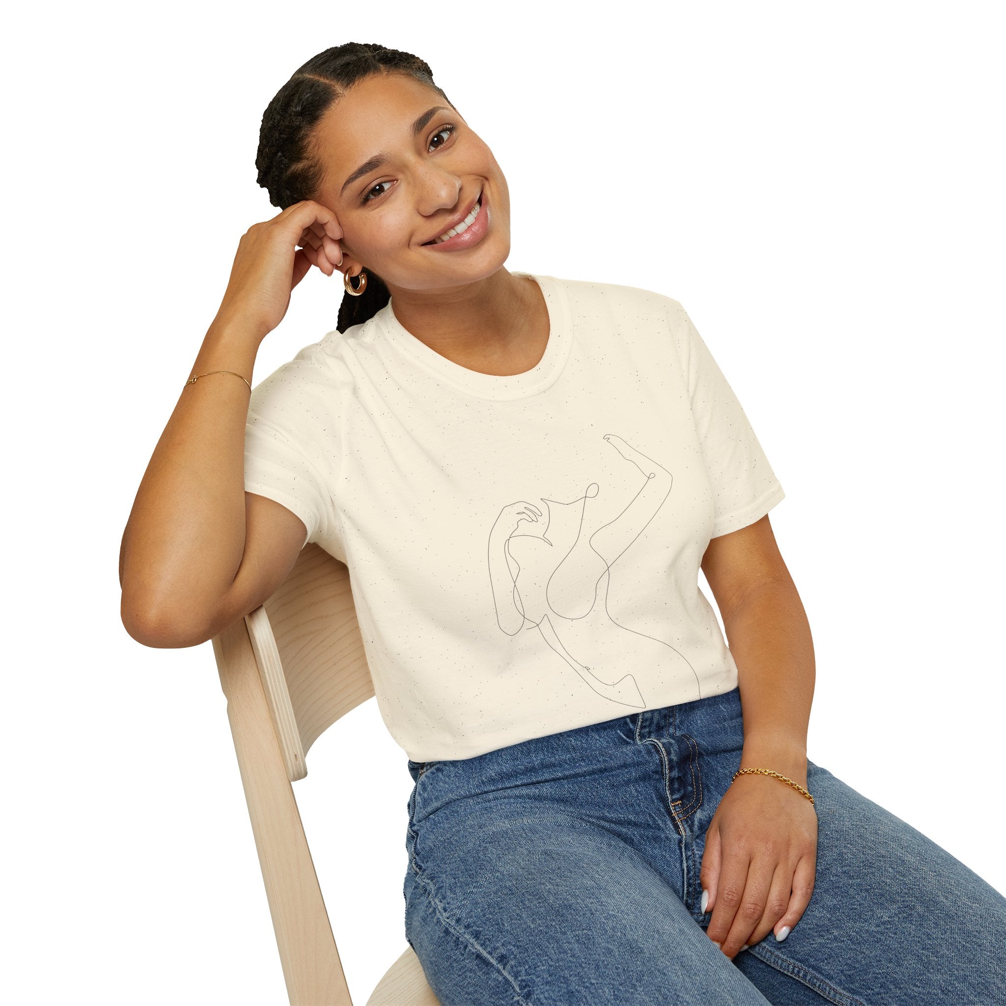 The Muse Tee – Unapologetically Feminine Line Art T-Shirt