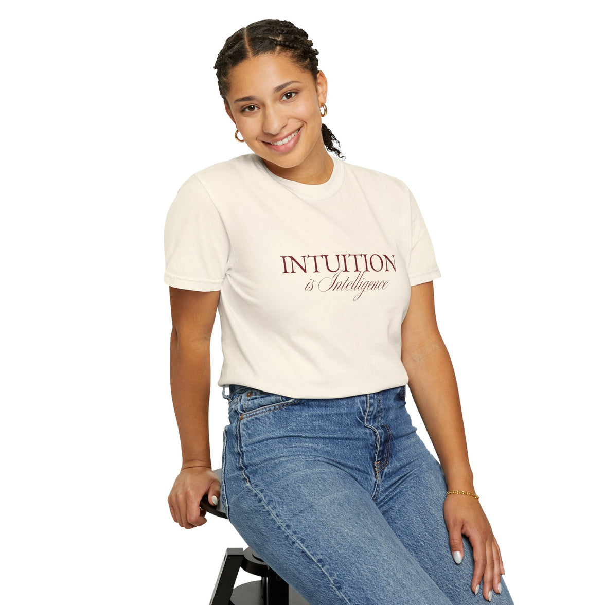Intuition Is Intelligence Tee — Ivory Poetic Statement