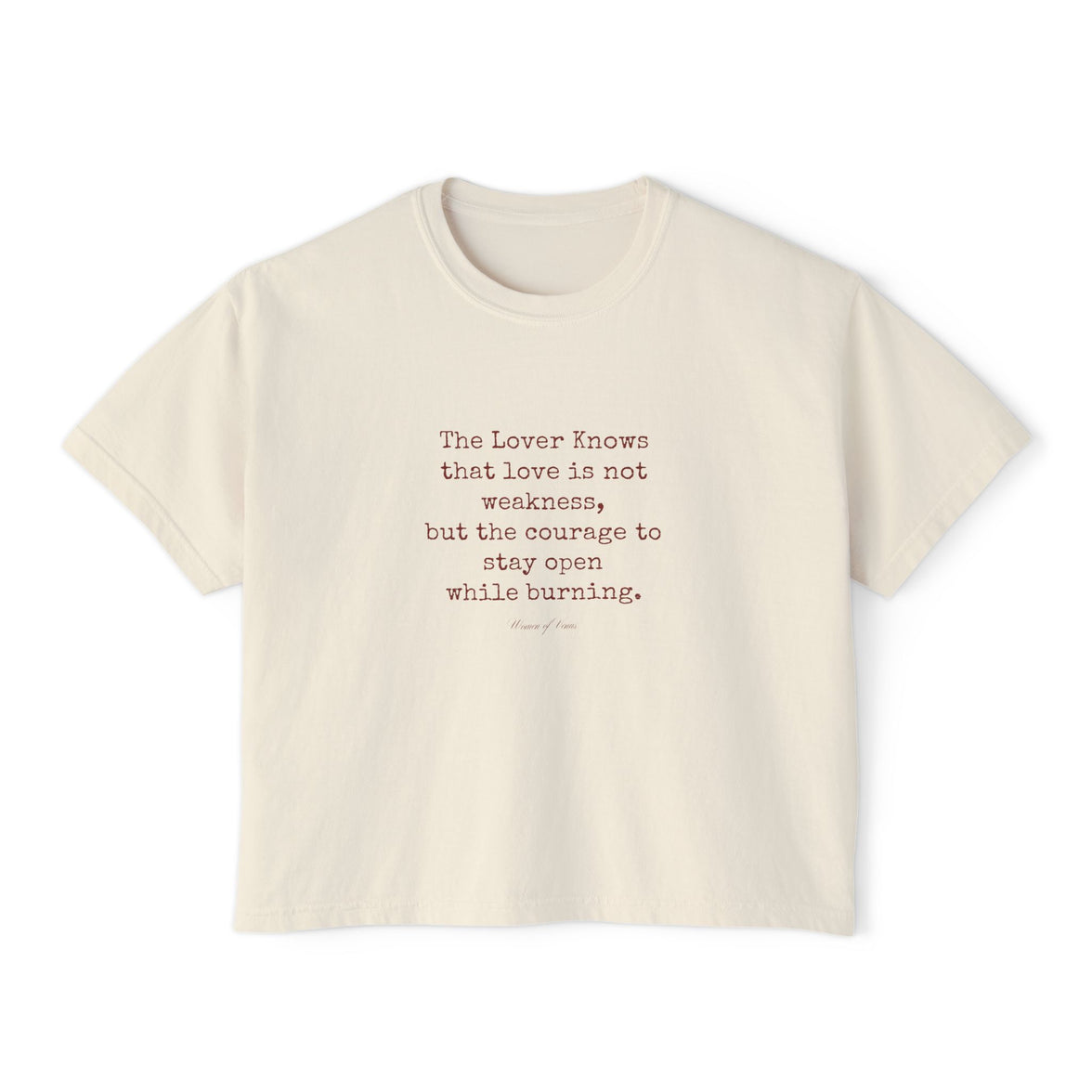 The Lover poem cropped boxy tee