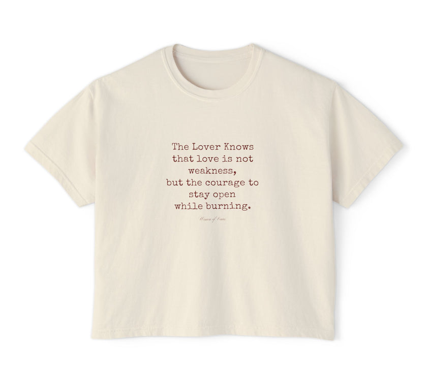 The Lover poem cropped boxy tee