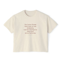 The Lover poem cropped boxy tee