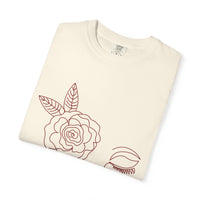 The Dreamer Tee – Line Art Floral Face T-Shirt