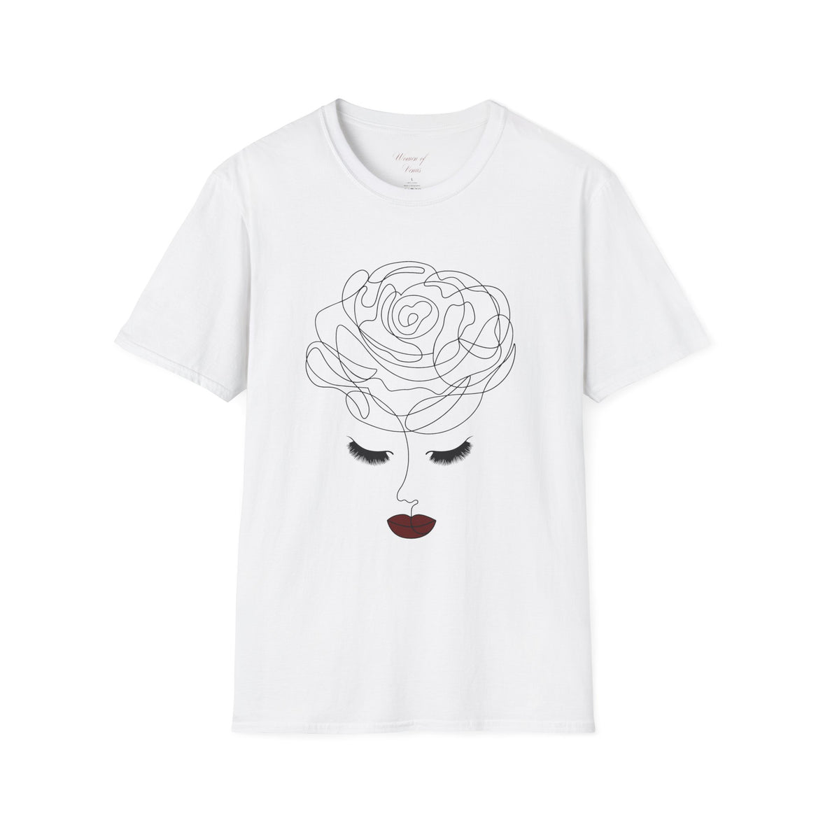 The Rose of Venus Tee – Feminine Line Art T-Shirt (100% Cotton)