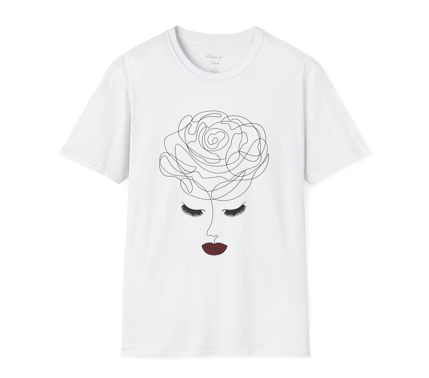 The Rose of Venus Tee – Feminine Line Art T-Shirt (100% Cotton)