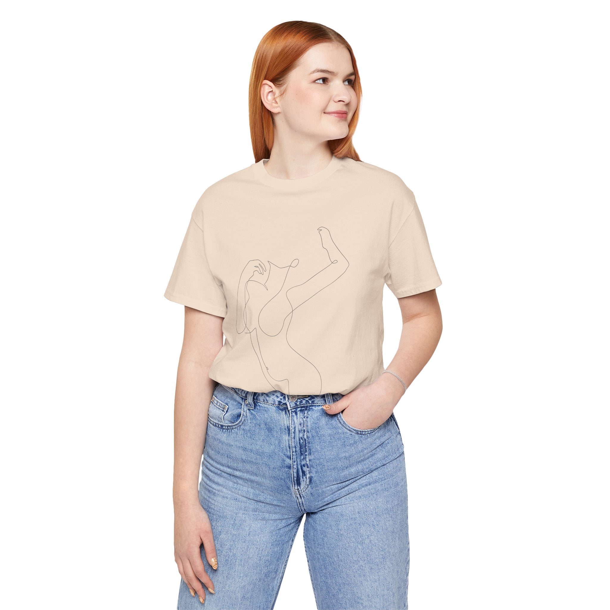 Minimal Line Art Woman Graphic Tee