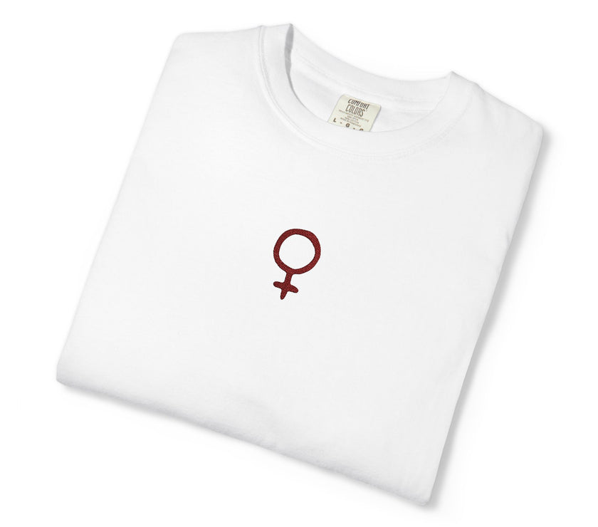 Embroidered Feminine Symbol T-Shirt