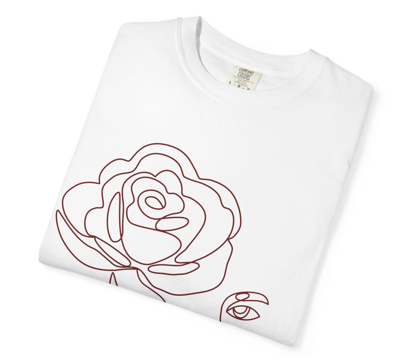 The Muse Tee – Minimalist Rose Line Art T-Shirt