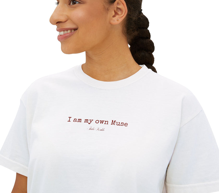 Frida Kahlo Tee | “I am my own muse” Feminine Quote Cropped T-Shirt