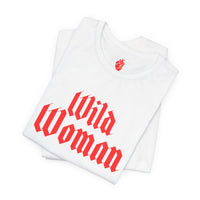Wild Woman Tee — Bold Red Gothic Graphic T‑Shirt