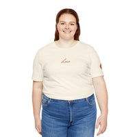 Embroidered Love  Tee with Heart Sleeve