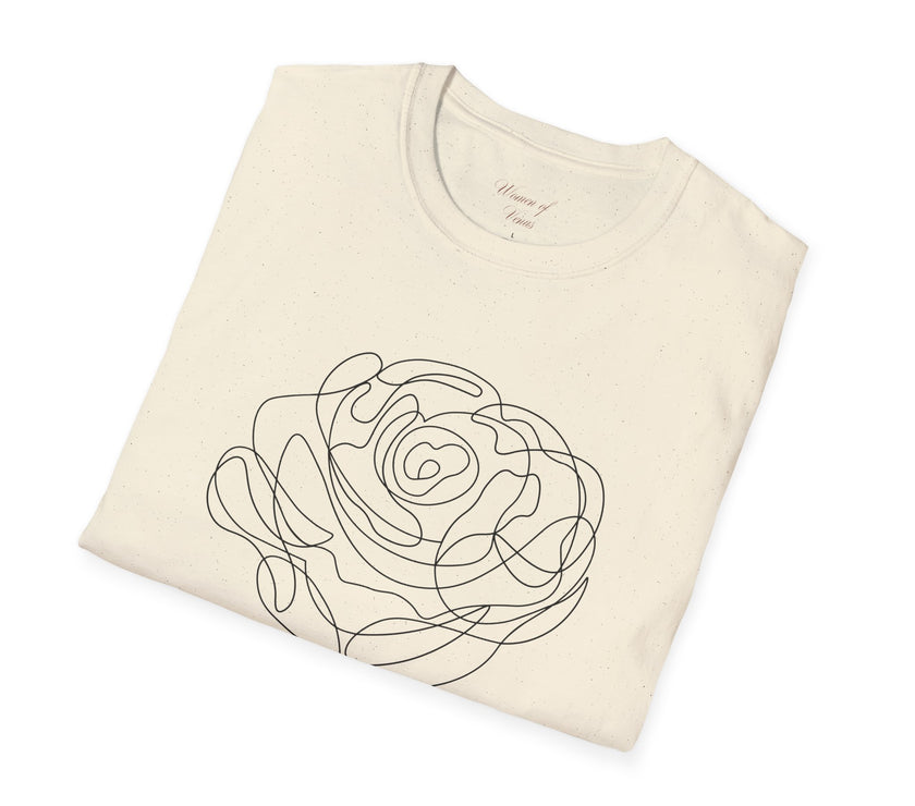 The Rose of Venus Tee – Feminine Line Art T-Shirt (100% Cotton)