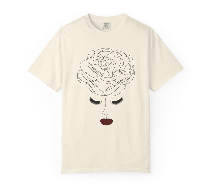 The Rose of Venus Tee – Feminine Line Art T-Shirt