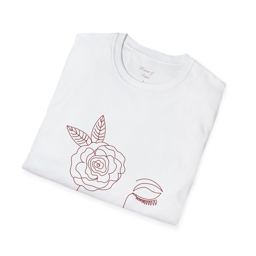 The Dreamer Tee – Minimalist Floral Line Art Softstyle T-Shirt