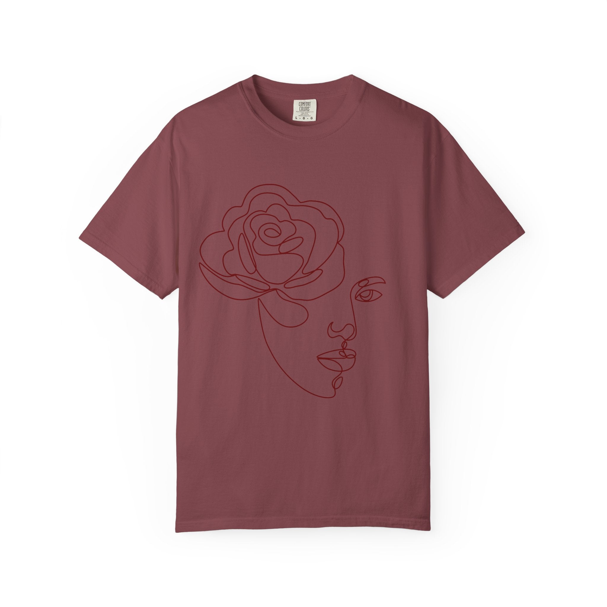 The Muse Tee – Minimalist Rose Line Art T-Shirt