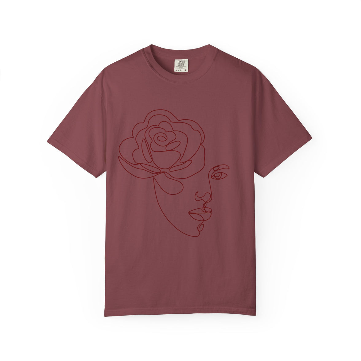 The Muse Tee – Minimalist Rose Line Art T-Shirt