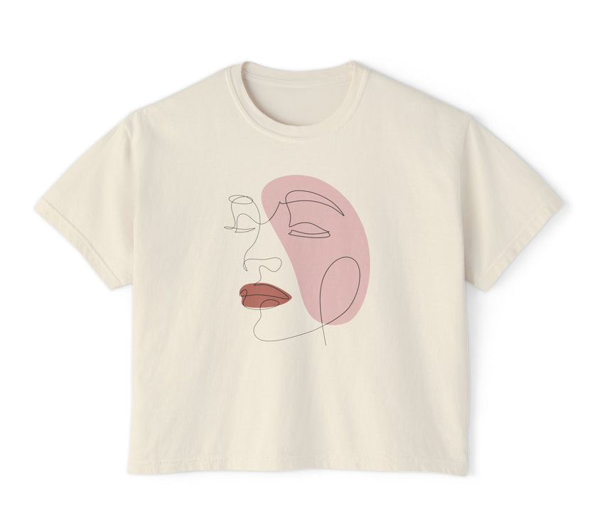 The Lover Tee - Cropped lineart tee