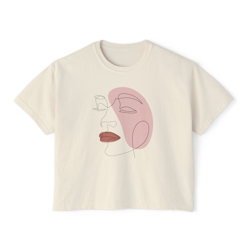 The Lover Tee - Cropped lineart tee