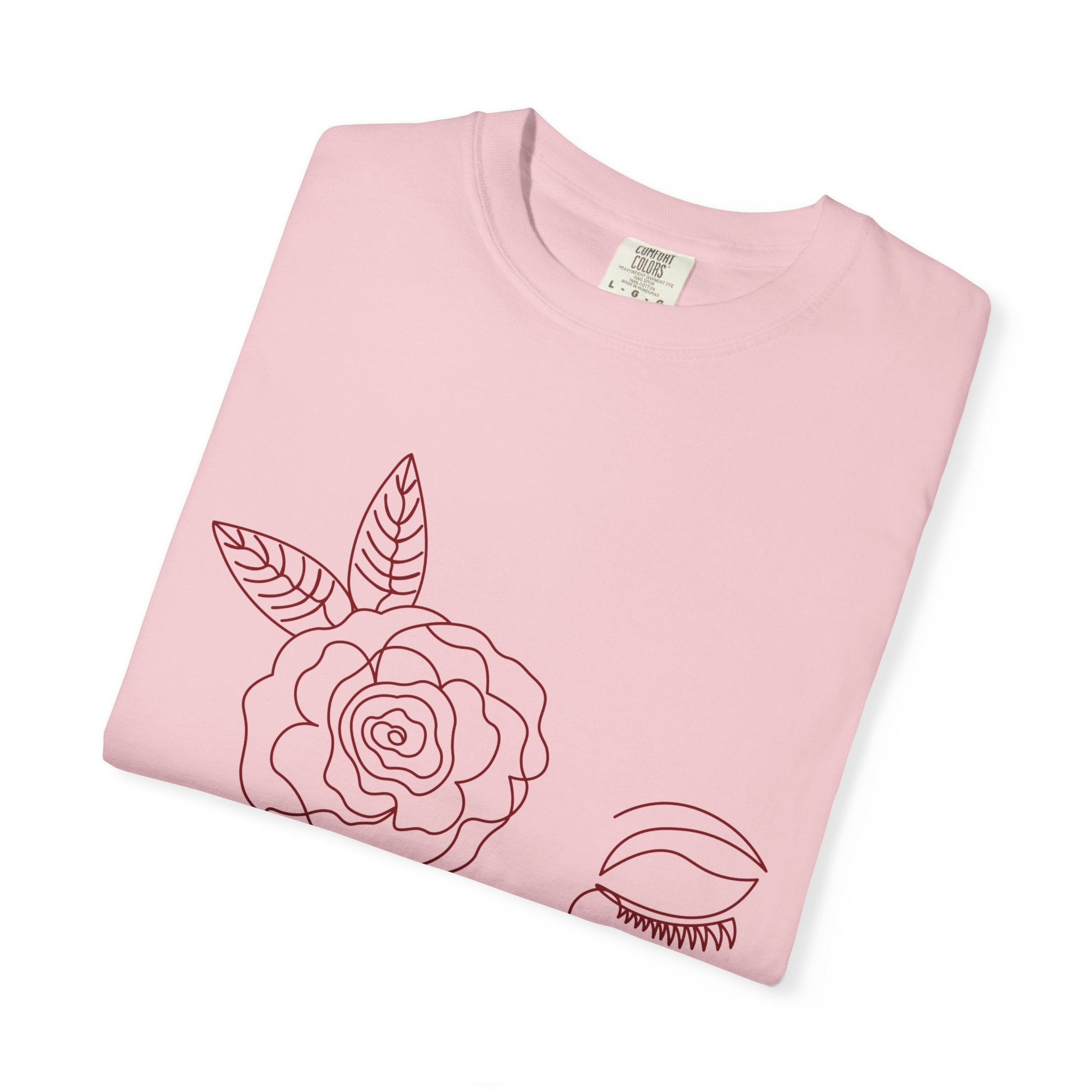 The Dreamer Tee – Line Art Floral Face T-Shirt