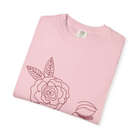 The Dreamer Tee – Line Art Floral Face T-Shirt