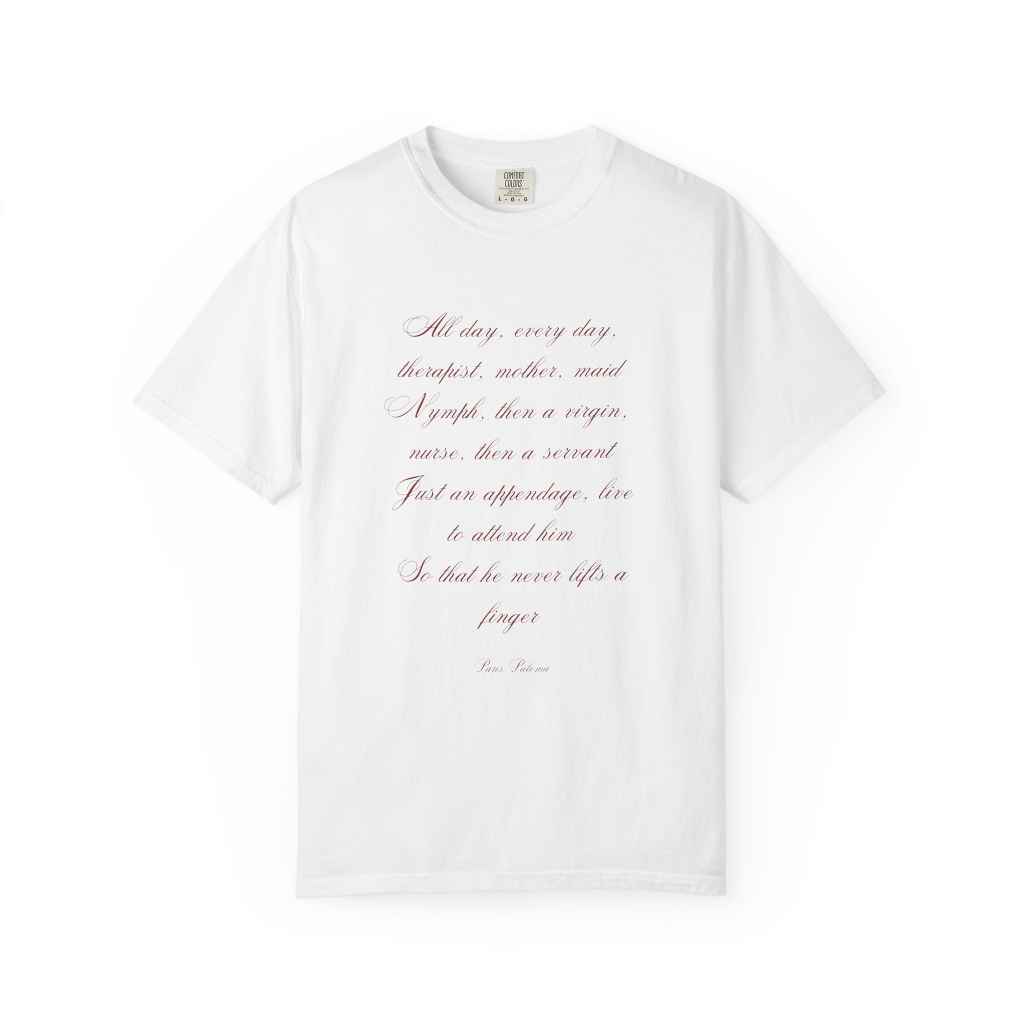 Labour Lyrics Tee | Feminine Poetic T-Shirt Inspired by Paloma Paris