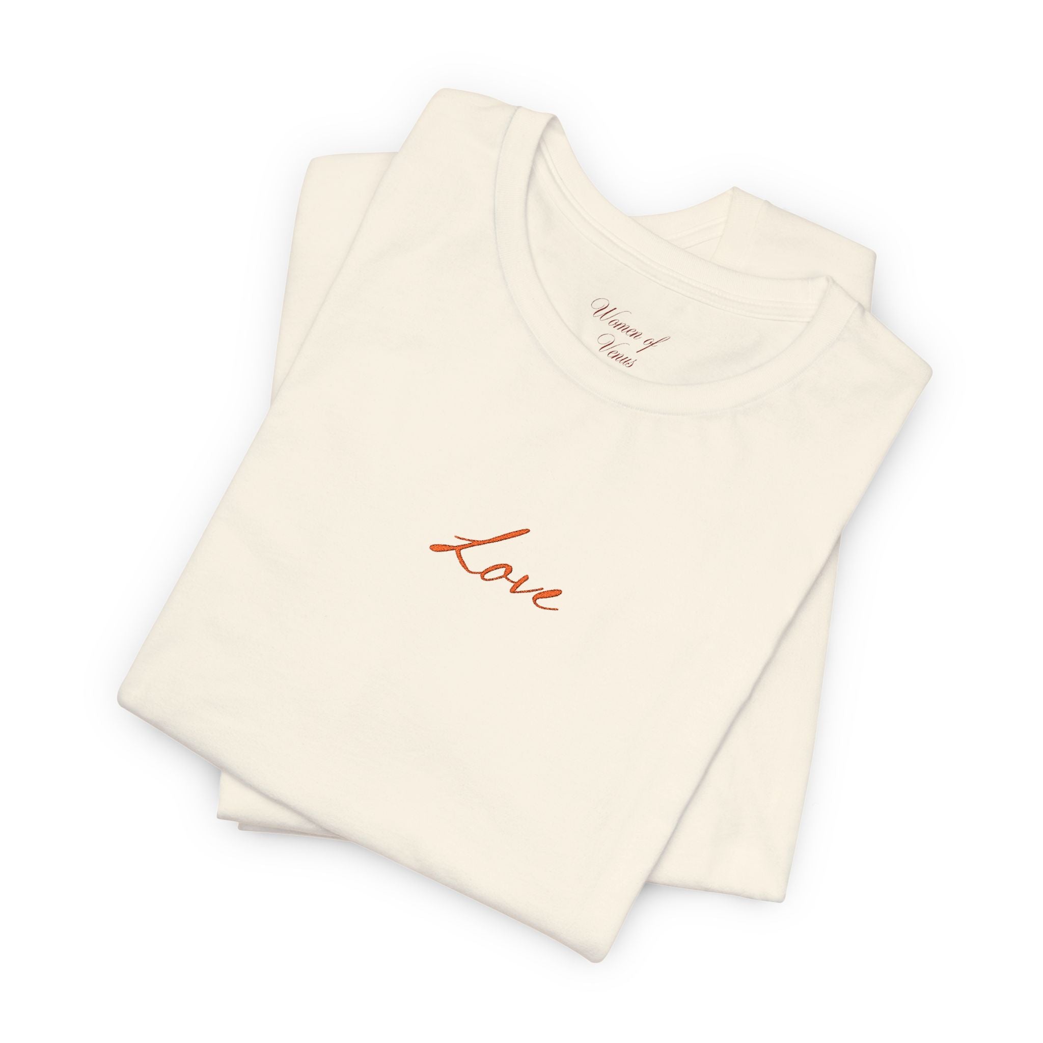 Embroidered Love  Tee with Heart Sleeve