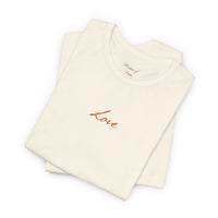 Embroidered Love  Tee with Heart Sleeve