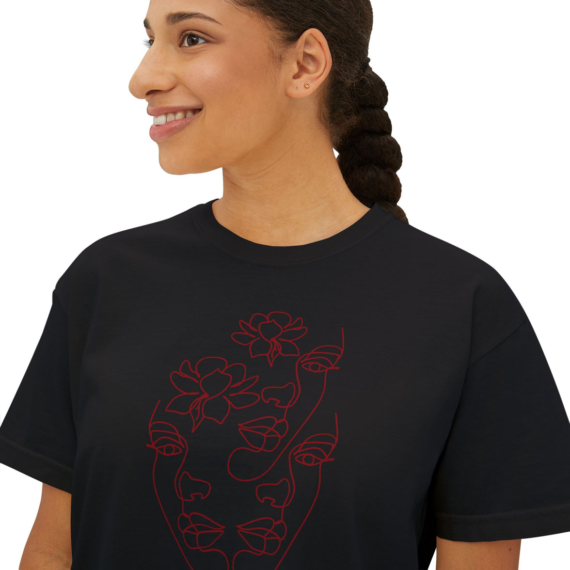 The Trinity Cropped Tee – Feminine Connection Line Art cropped T-Shirt