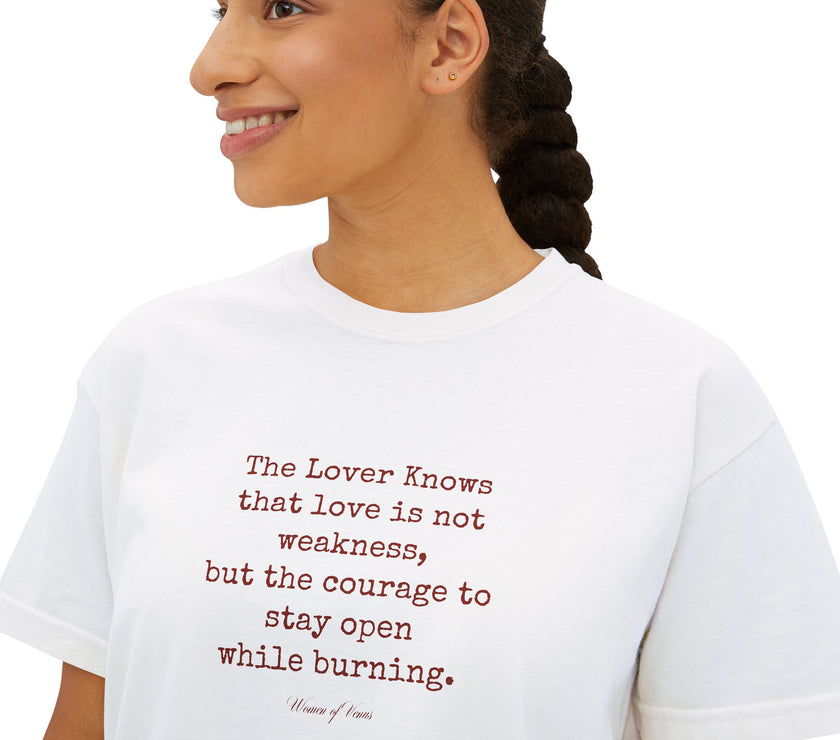 The Lover poem cropped boxy tee