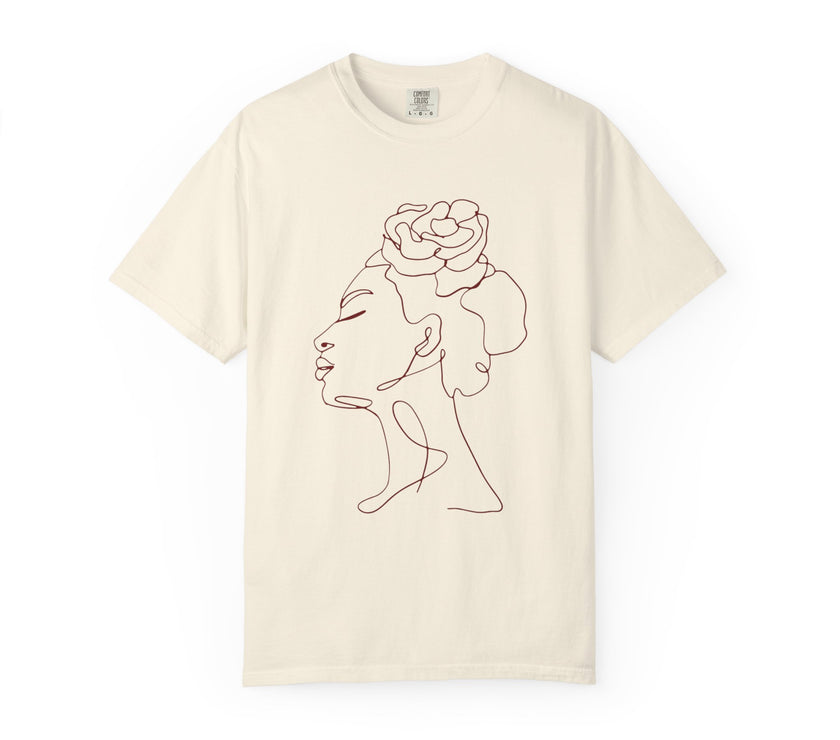 The Rebel Tee - Elegant Line Art T-Shirt for Empowerment