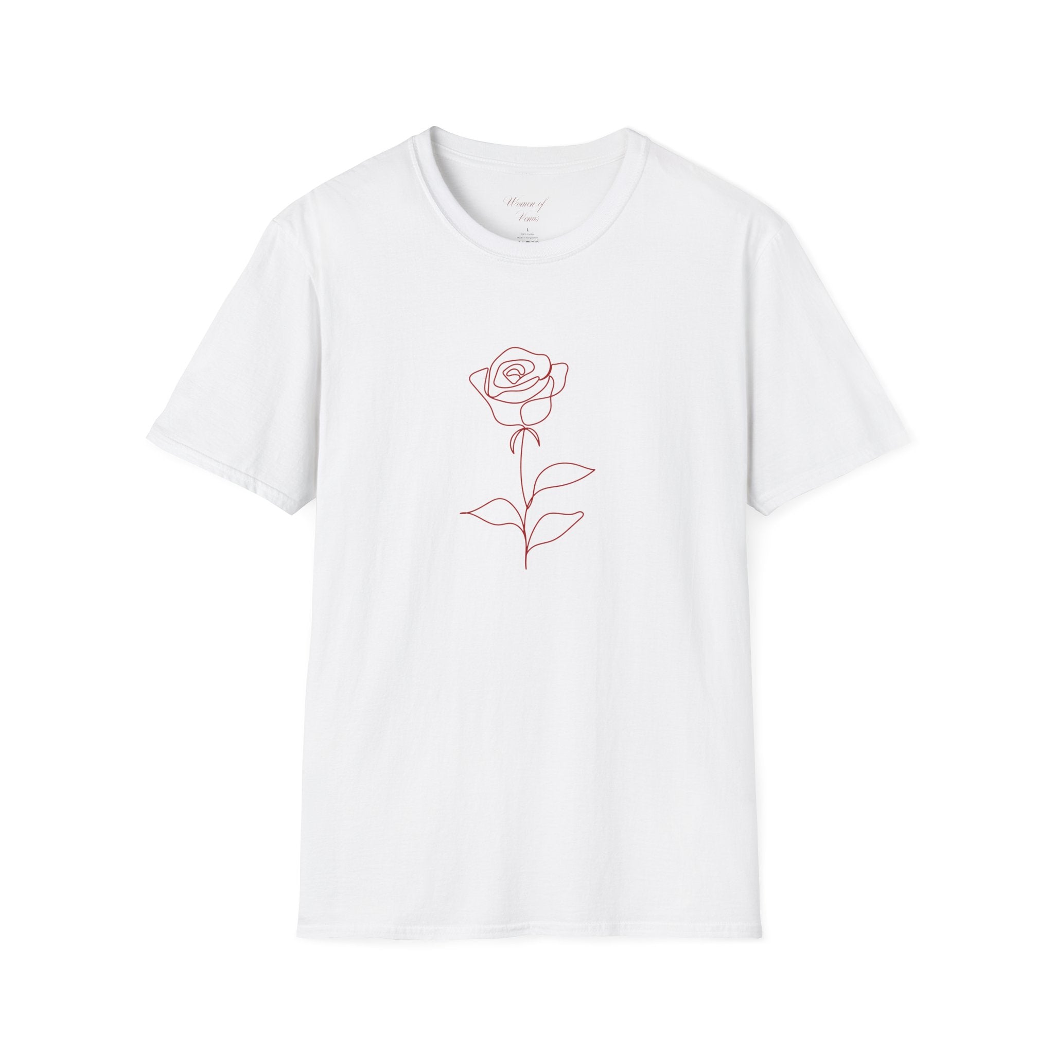 Minimalist Rose T-Shirt – Feminine Botanical Graphic Tee