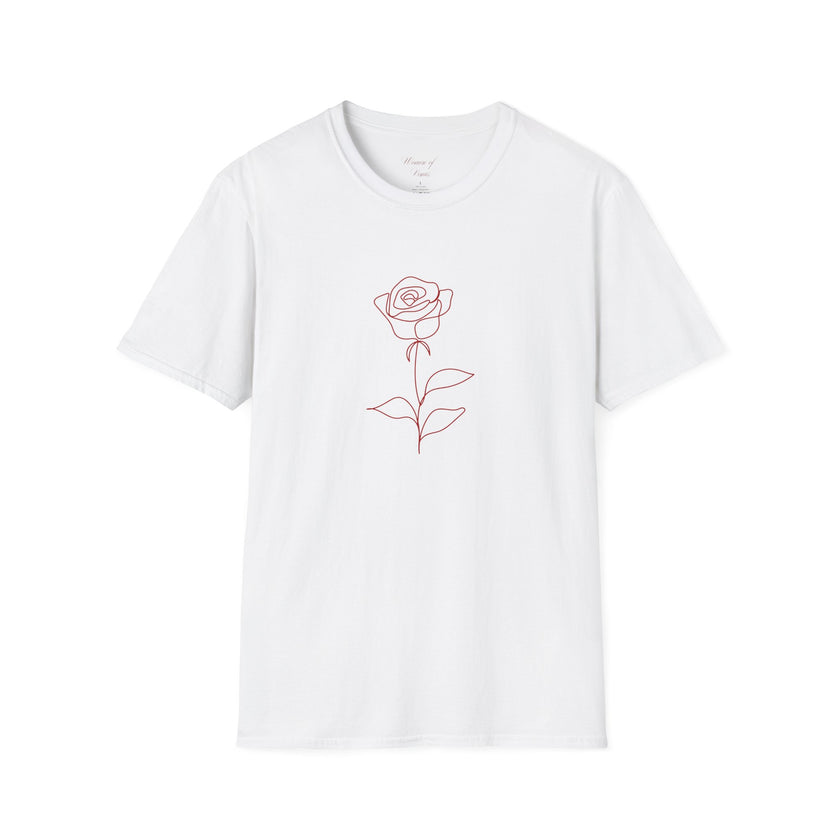 Minimalist Rose T-Shirt – Feminine Botanical Graphic Tee