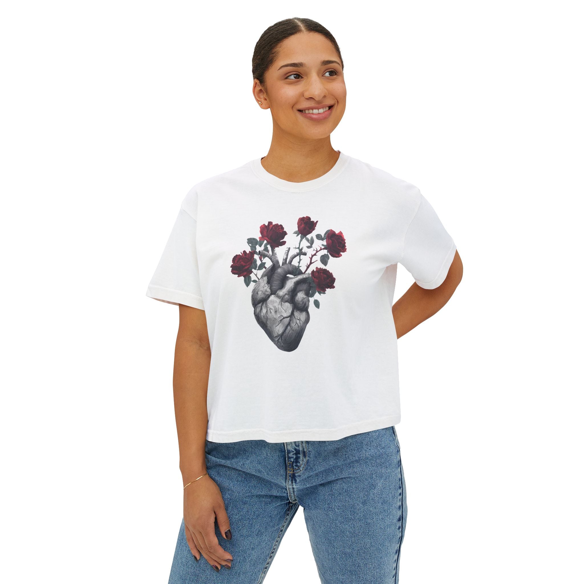Heart Bloom Tee – Feminine Strength & Rebirth Graphic T-Shirt