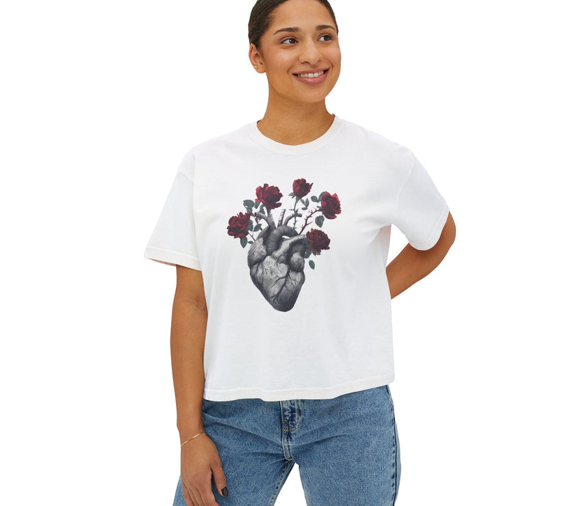 Heart Bloom Tee – Feminine Strength & Rebirth Graphic T-Shirt