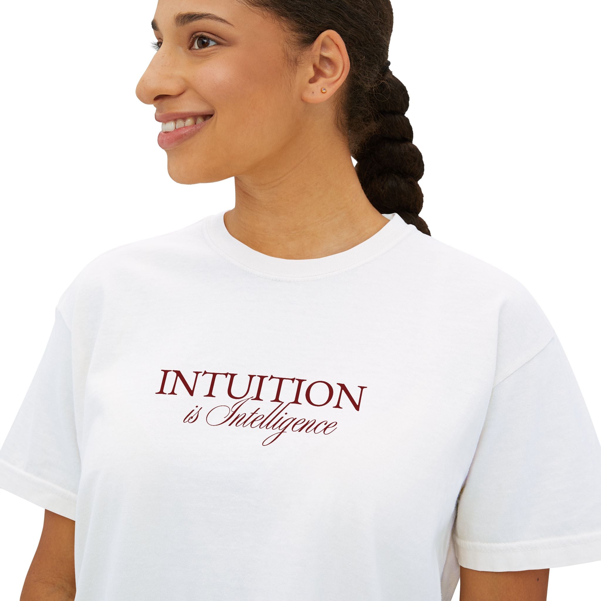Intuition is Intelligence cropped Boxy tee