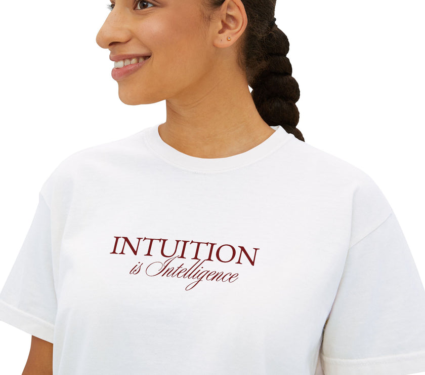 Intuition is Intelligence cropped Boxy tee