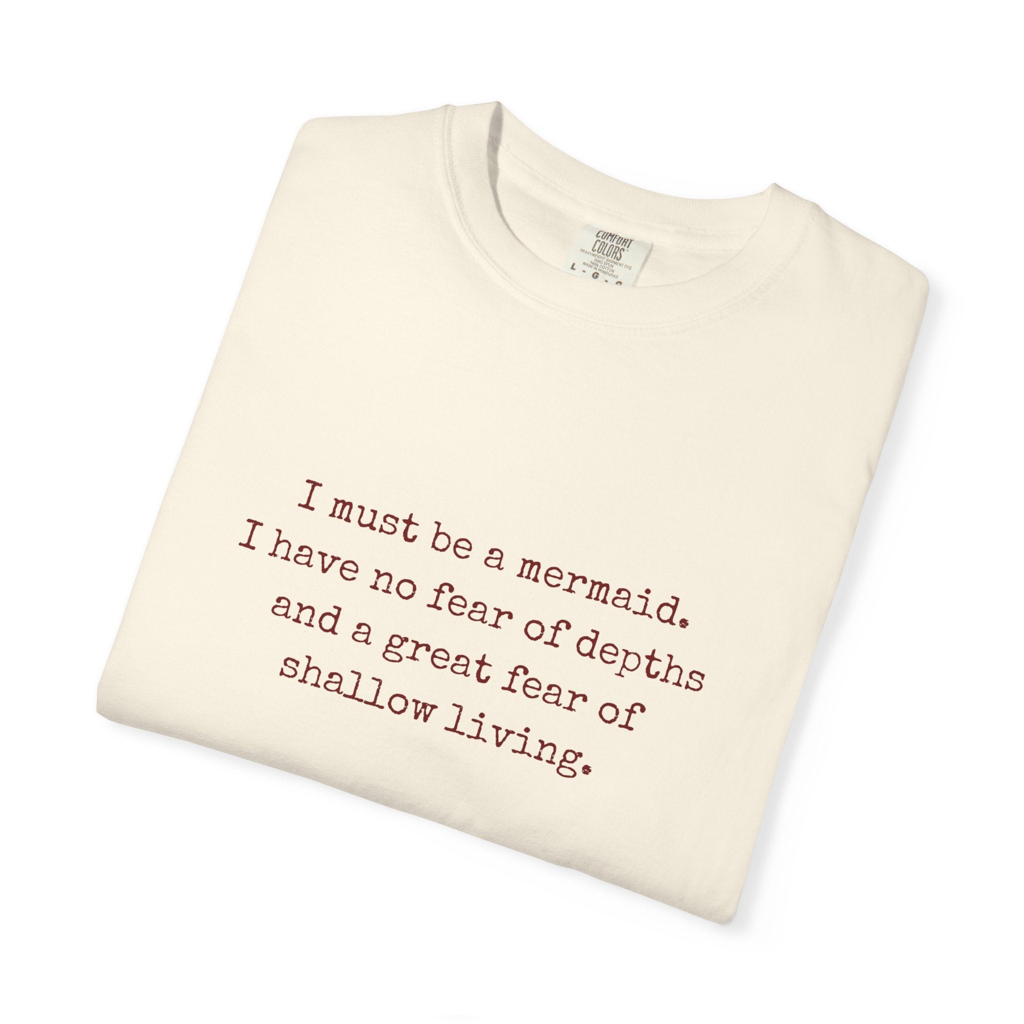 Anaïs Nin Mermaid Quote Tee — Ivory Cotton Poetic Statement