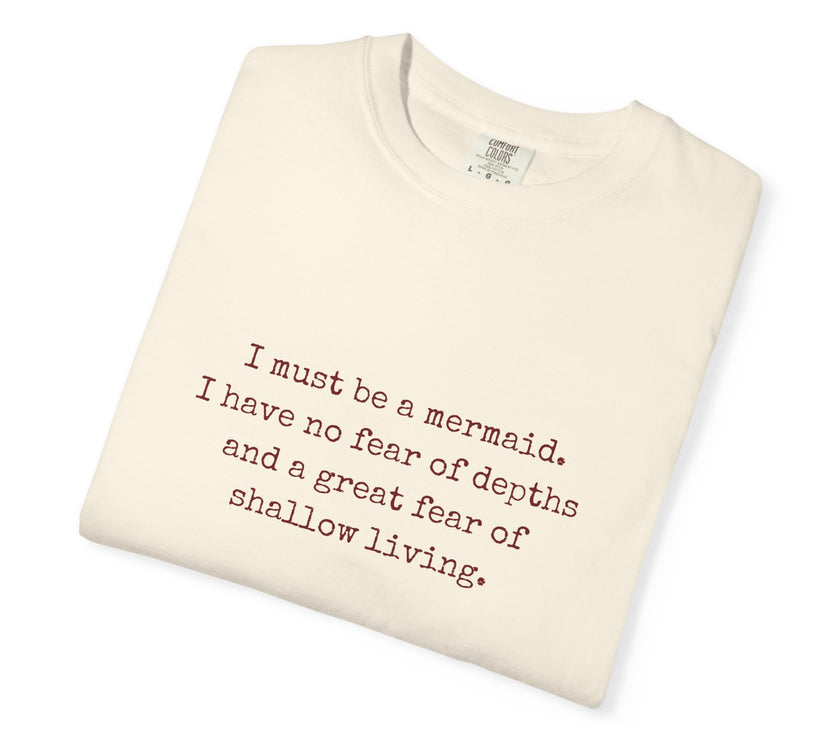 Anaïs Nin Mermaid Quote Tee — Ivory Cotton Poetic Statement