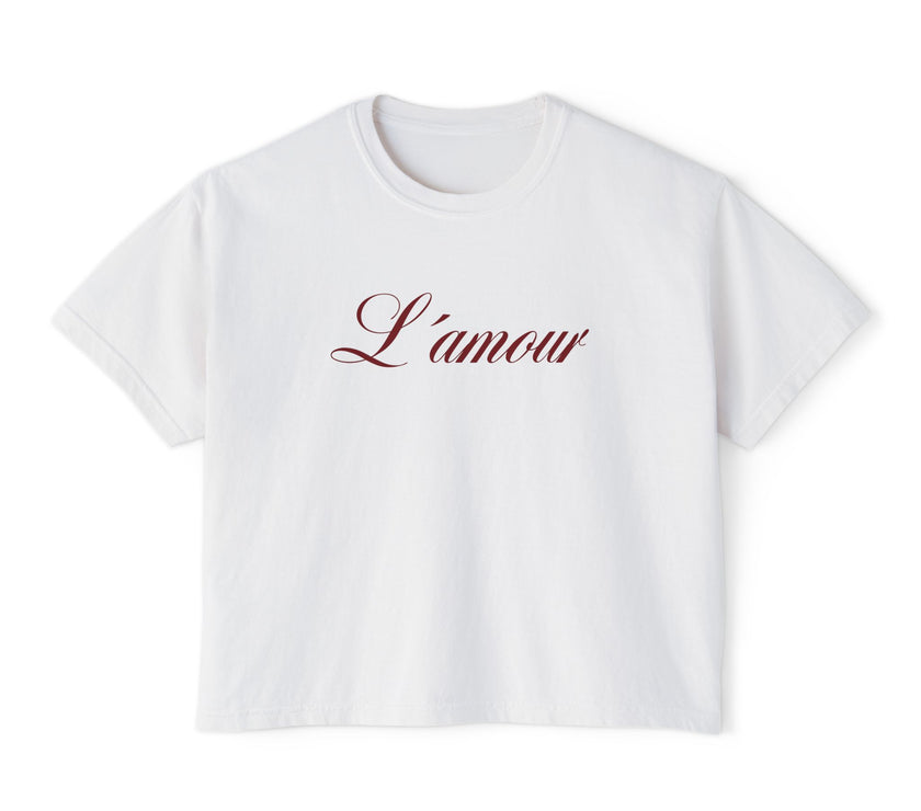 L´amour cropped Boxy Tee
