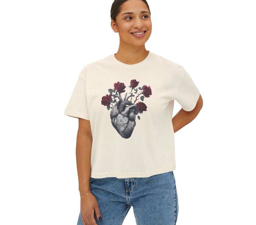 Heart Bloom Tee – Feminine Strength & Rebirth Graphic T-Shirt