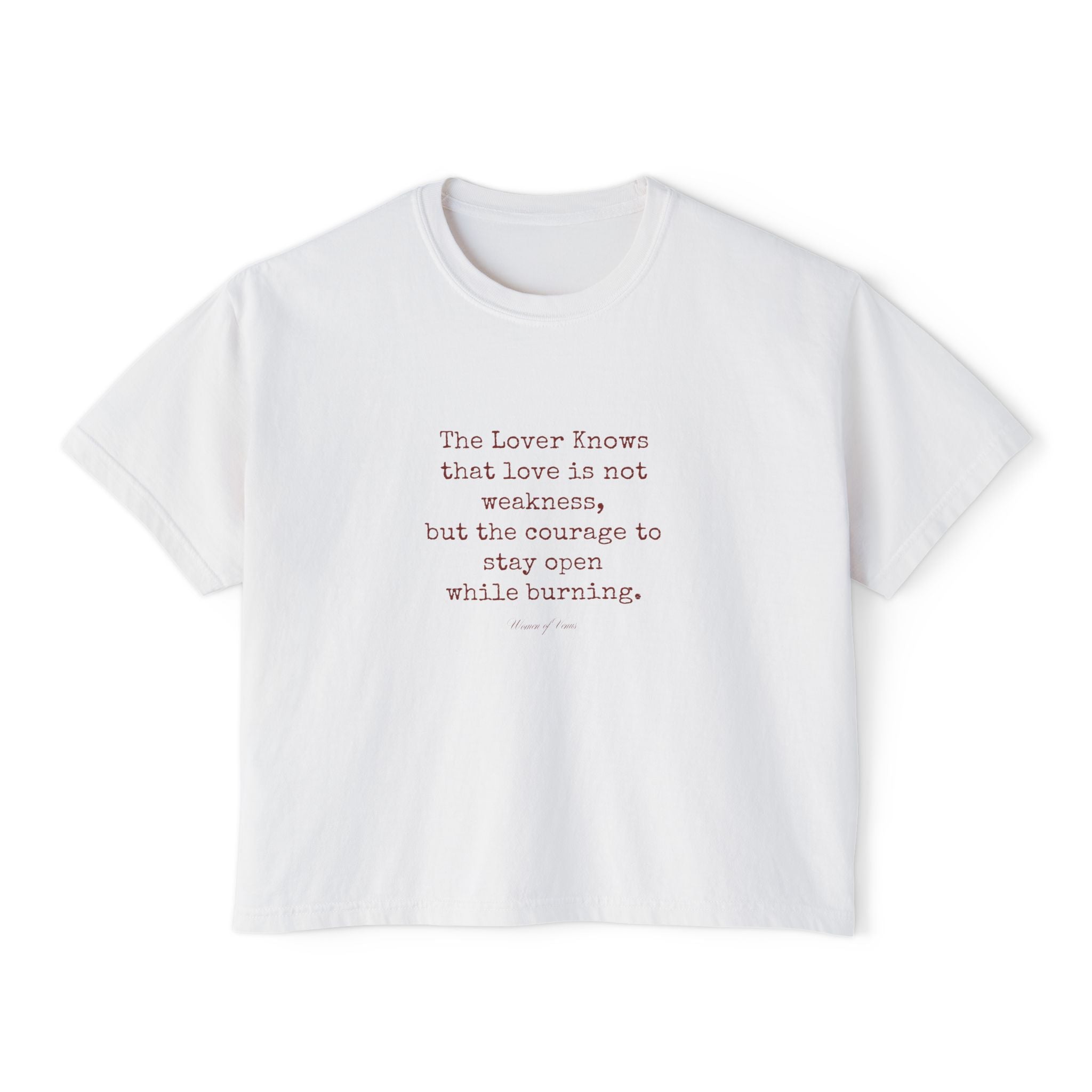 The Lover poem cropped boxy tee