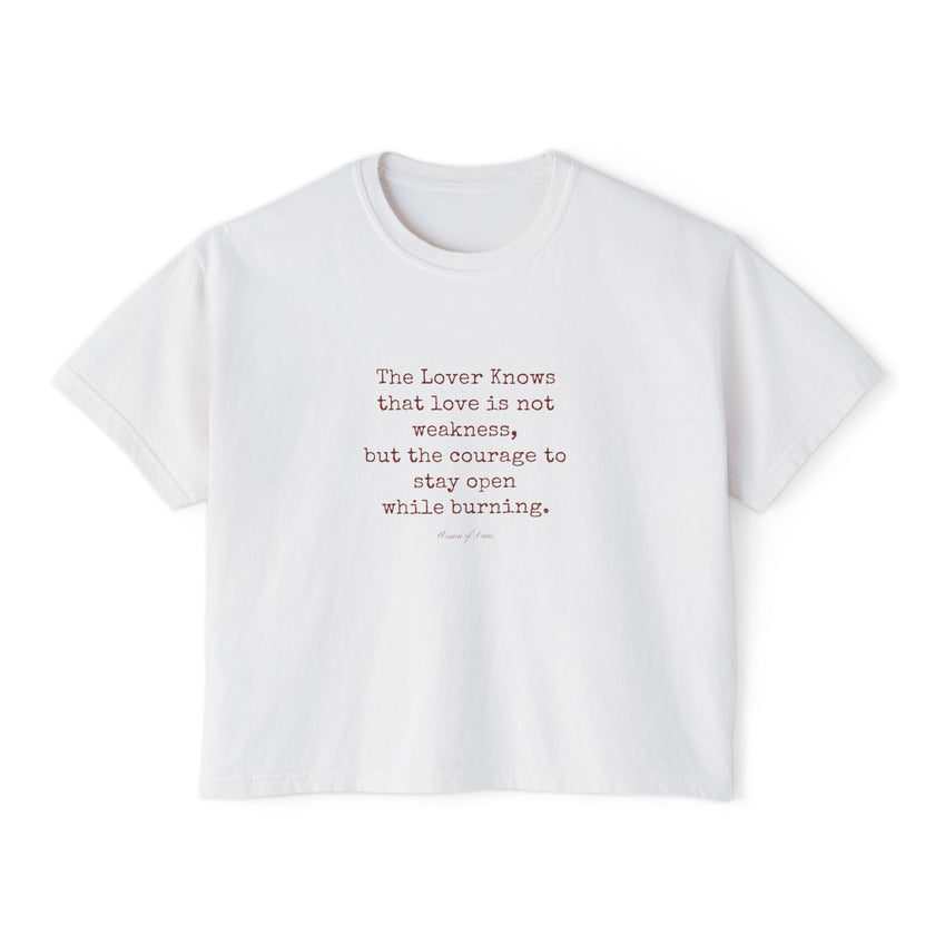 The Lover poem cropped boxy tee