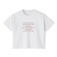 The Lover poem cropped boxy tee