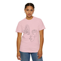 The Transformation Tee – Rose & Butterfly Line Art T-Shirt
