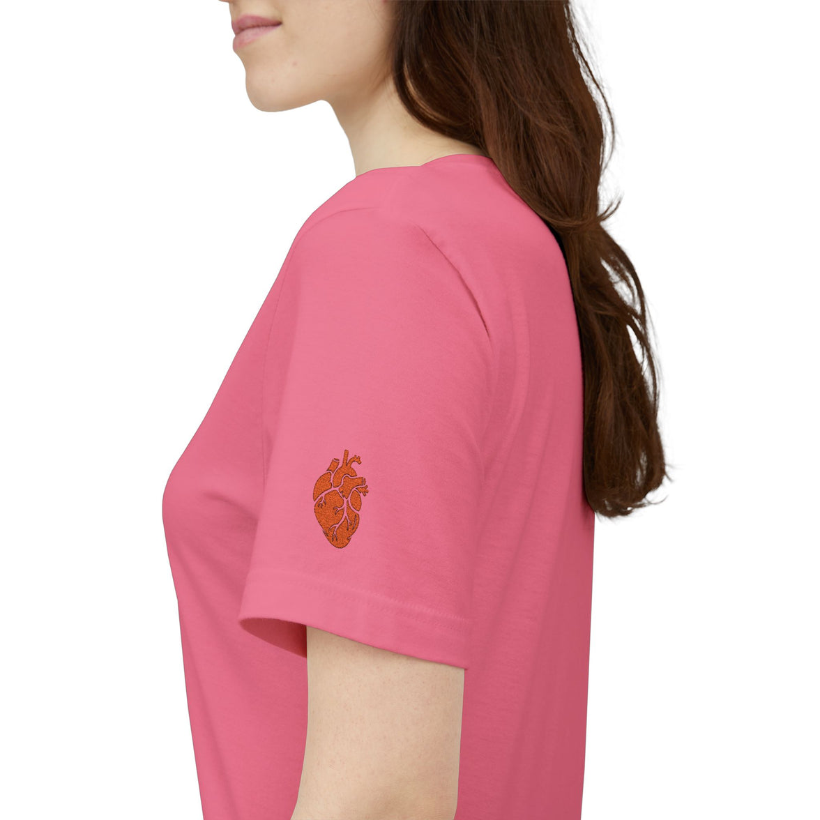 Embroidered Love  Tee with Heart Sleeve
