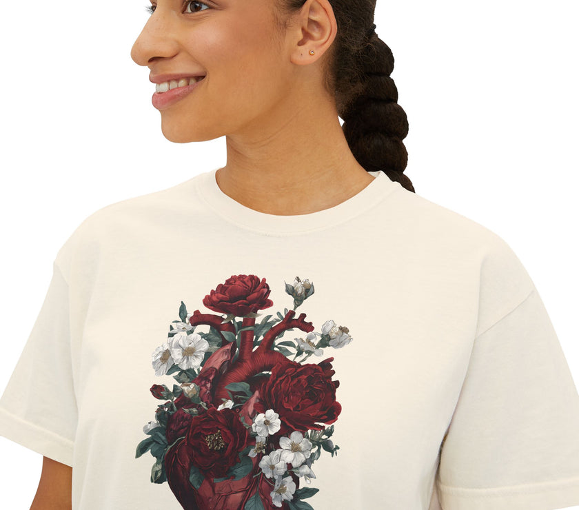 Floral Heart Boxy Tee