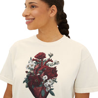 Floral Heart Boxy Tee